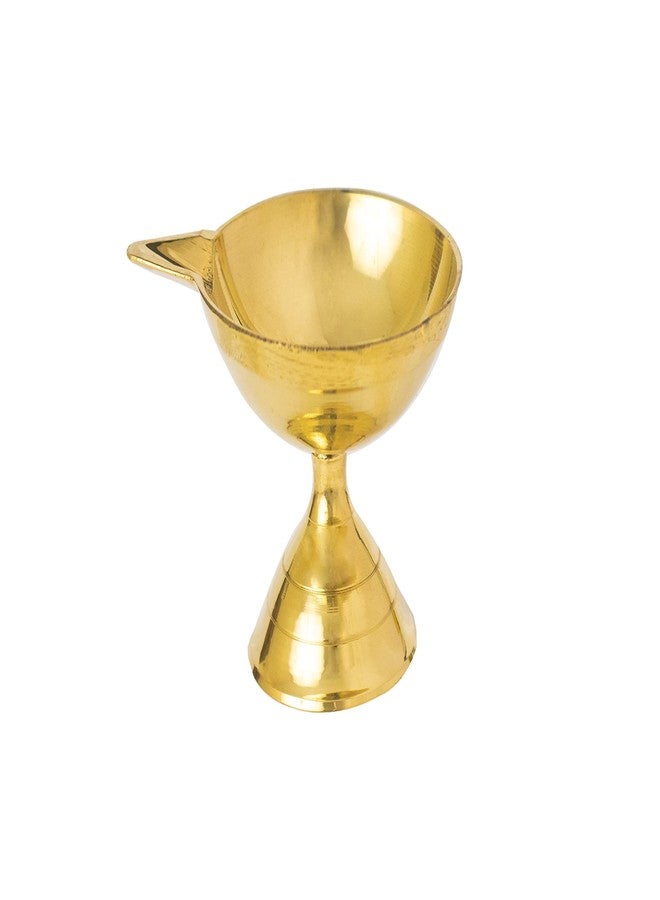 Spillbox Traditional Brass Diya for Puja | Pooja Aarti | Arti Deepak Deepam Oil Lamp for Home Temple Puja Articles Decor Gifts-SSDA-M- (6) - Image 4